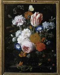 Flowers in a Glass Vase