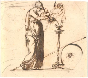 Athena Pours Oil on a Lamp