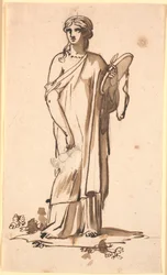 A Female Figure with a Jug in Her Right Hand