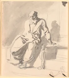 A Seated Antique Male Figure, Probably Anacreon