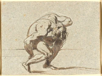 Bent Figure with Left Hand on Neck