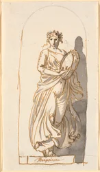 Terpsichore, Muse of Dance, as a Statue in a Niche