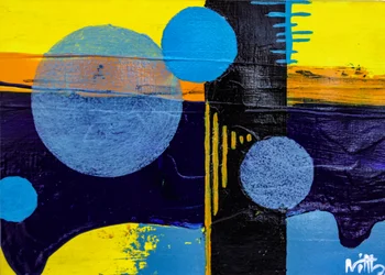 Abstract Circles Blue Yellow