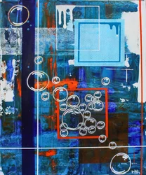 Geometric Bubbles Blue Orange