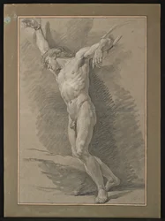 Academy of a Nude Man, Arms Tied with Ropes