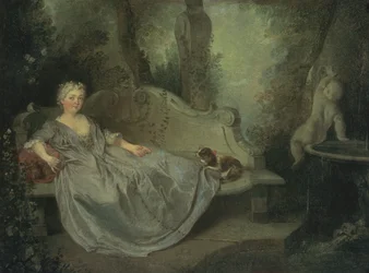 Portrait of a Lady in a Garden, 1730