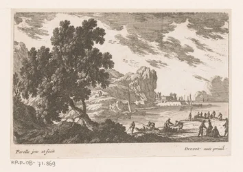 Coastal Scene with Dock Workers