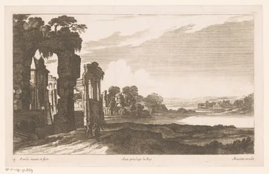 River Landscape with Overgrown Ruins