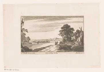 River Landscape with Walking Couple (River Landscapes with Buildings) (series title)