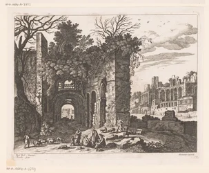 Resting Family in Front of a Ruin