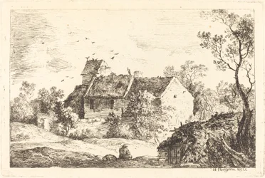 House with a Dovecote in a Rolling Landscape