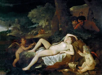 Resting Venus with cupid
