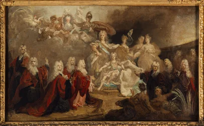 Allegory of the Engagement of Louis XV to the Infanta Marie-Anne-Victoire of Spain (1722), in 1722