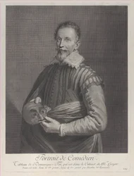 Portrait of a Comedian: Portrait of Francesco Andreini Holding a Mask, 1729-40