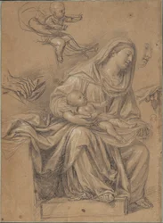 Seated Madonna with the Christ Child on Her Knee, and Related Studies
