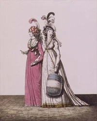 Evening dresses, figs. 34 and 35, from `Gallery of Fashion