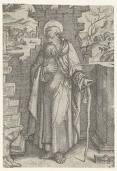 Saint Anthony the Great with Tau Cross and Pig