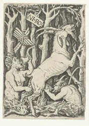 Two Satyrs Drinking Milk from a Goat