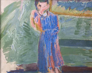 Standing Figure, Blue Dress