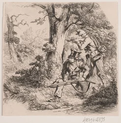 Soldiers in a Forest. Outpost Skirmish at Vejle
