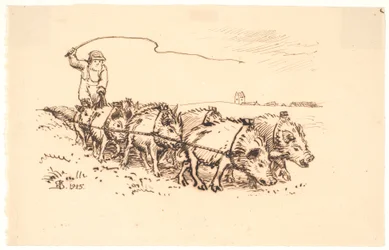 Farmer Ploughing the Land