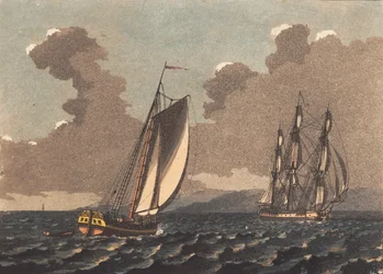 A Yacht Sailing Before a Veil and a Frigate Likewise