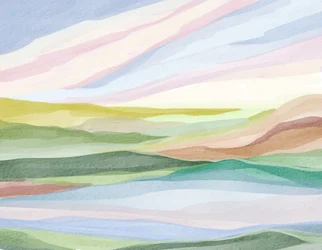 Layered Pastel Hills