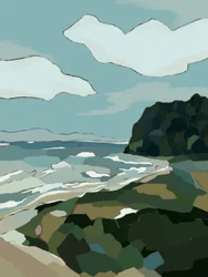 Stylized Coastal View
