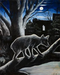 Bear in the moonlit night