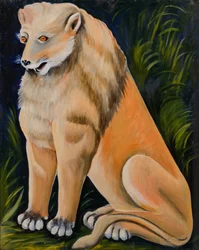 Sitting Yellow Lion