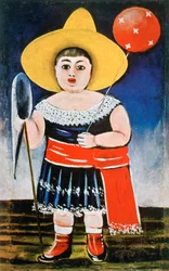 Little Girl with a Patterned Balloon, c1885-1918