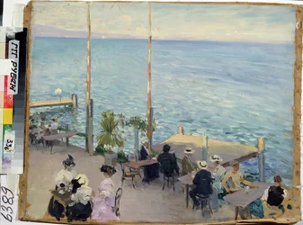 The Lake Geneva. Cafe