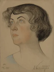 Portrait of Alexandra Mikhailovna Kollontai 1872-1952, 1921