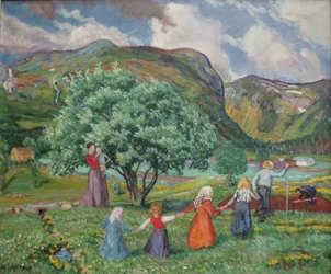 Summer Wind and Playing Children