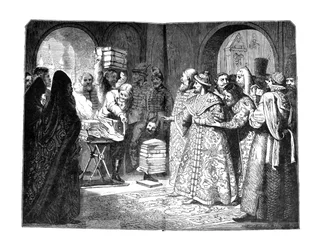 Tsar Fyodor III burn the Books of Russian Nobility