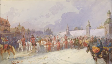 Entry of the captured family of Kuchum Khan into Moscow, 1599, 1891