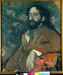 Portrait of the Painter Nikolay Milioti (1874-1962) - Painting by Nikolai Nikolayevich Sapounov (Oil on Cardboard)
