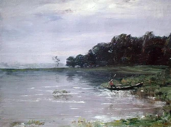 Landscape with Boat, Evening