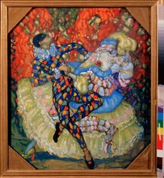 Harlequinade - Work by Nikolai Nikolayevich Chernov Krauze (Chernov-Krauze) (1875-1941)