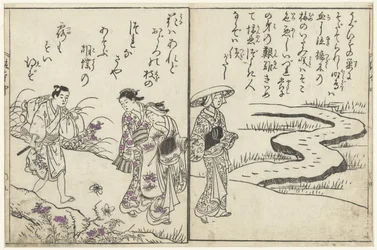 Walkers in a Landscape with Flowers
