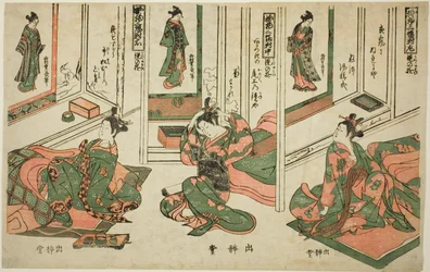 Set of Three Hanging Scrolls, Day Dream Plays