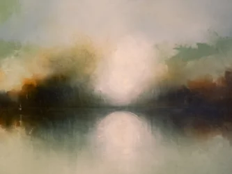 Misty Lake Reflection