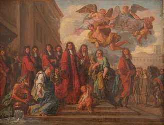 The aldermen of Paris leave the Hotel de Ville for Notre Dame to give thanks after the victory of Seneffe in 1674, c.1681