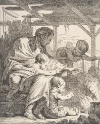 Family Warming Their Hands By a Fire