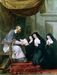 St. Francois de Sales Giving the Rule of the Visitation to St. Jeanne de Chantal
