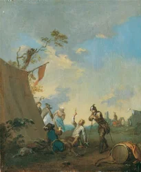 Soldiers in a Tent Camp