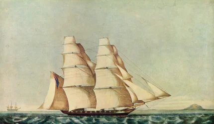 The Opium Clipper Brig Anonyma in the Straits of Malacca