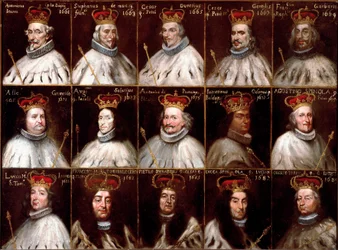 Coat of arms of the Republic of Genoa and portraits of the Doges