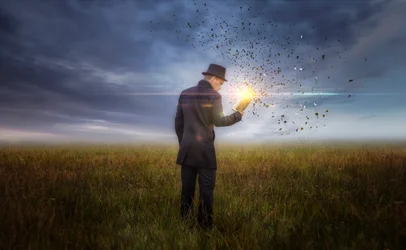 Man with Magic Book