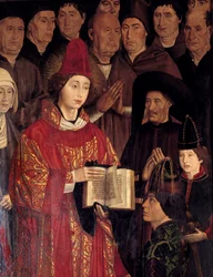 Polyptych of Saint Vincent (Painéis de São Vicente de Fora). Portrait of Saint Vincent and Henry the Navigator (1394-1460), Prince of Portugal. Portuguese painter of the 15th century. National Museum of Ancient Art, Lisbon.